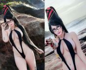 Bayonetta lewd cosplay by Giu Hellsing from giu hellsing onlyfans video leaked