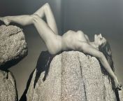 Alessandra Ambrosio relaxing on a boulder from jotdi myss alessandra