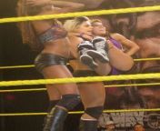 Katliyn carrying AJ Lee with Caylee Turner ( Alicia Fox&#39;s sister) in FCW from fcw