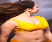 Tamanna Bhatia&#39;s navel in yellow blouse and saree from sexy aunty blouse opened saree hik