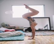 Request fulfilled for u/rondisharma: may I see some yoga pose with nude body. Handstands are a big thing in western yoga, I hope this works ;) from marling yoga