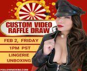 The custom video raffle draw is happening on Friday, Feb 2, at 1 PM PST. Don&#39;t miss out. Find me on FollowMzKim.com. from miss teen junior nudist pageantxxx db com girl