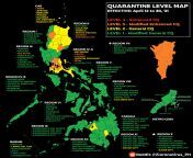 (MAP) Community Quarantine Map (effective: April 12-30, 2021). NCR+ areas (Metro Manila, Bulacan, Cavite, Laguna, and Rizal) downgraded to MECQ. Abra raised from GCQ to MECQ. Quezon province from MGCQ to GCQ. The rest of the country will retain their CQs. from 7778jv839 com gcq