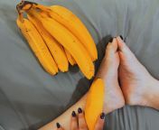 I wrapped my toes around these big bananas, then squished them. Full video available to good boys and girls. from indin boys and girls naked video compoli forced sexwww