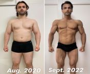 M/32/57 [200lbs &amp;gt; 150lbs] 2 year weight loss and muscle transformation (Aug 2020 &amp;gt; Sept 2022) from female muscle transformation