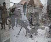 Russian backed separatists - &#34;the Kazaki Battalion&#34; - clash with Ukrainians in the village of Chornukhyne - February 2015 from www defer clash