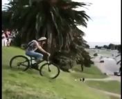 [50/50] Girl riding a bike down a Hill and gets Hit by Car (NSFW) &#124; GoPro: Mountainbike Backflip over 72ft Canyon (SFW) from indian girl riding bike panty visible