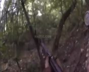 video shows Ukrainian soldier sprinting during a firefight during a gun battle with Russian proxy forces in Donbass when suddenly a blast erupts off to his left, sending him to the ground. The explosion appears to render him immediately unconscious. from proxy paige cupcake
