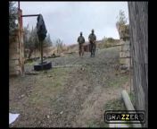 Two Azeri soldiers stumble upon a helpless mature woman, 18+ from azeri qehbe soyunur erebe