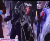 News Team Security Detail Disarms Protestor With Stolen Police Rifle on Live TV from japanese news groped and raped on live tv