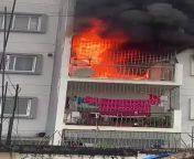 Woman trapped helplessly in an apartment fire, India from indian sex kajal avoid sec xxx fire india
