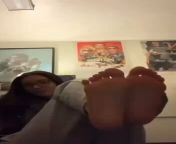 Cute Teen Nerd Surrounded By Posters Shows Her Big Soles And Thick Toes ( Join My Telegram ? ) from desi cute teen naina tango show mp4