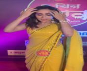 Amruta Khanvilkar in transparent yellow saree from yellow saree thamil aunty xnx