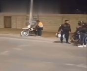 Cop tried to knock moving biker off his bike but fails from sxxsex 2062