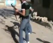 Syrian rebel gets headshotted after popping out of cover to lay down fire - Aleppo, Syria. 2012-2013. from start out drum cover