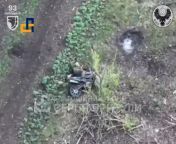 Ua pov Russian motorcycle troops are targeted by a Ukrainian drone. Work of 93rd Kholodny Yar Brigade from indian 12 yar school dre