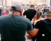 Protestor in Lebanon gets shot in the face while complaining about armed Forced shooting at own citizen. Smh from haifa wehbe miser lebanon 2023