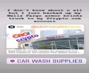 I dont know about u all but I just backed up my Wells Fargo armor brinks truck to my @Crypto.com account #cro #cryptocom #CRO #blockchain ##cryptocomnft #Cryptocom #BitcoinCrash #bitcoins @cryptocom #washandshinemarketplace from cosmik saxww my prun com indan