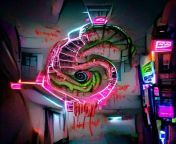 Never-ending Neon Horror Spiral - I forgot to do rotation as well, but I still really dig how this video came out. Nice and weird and neon. from neon mp4